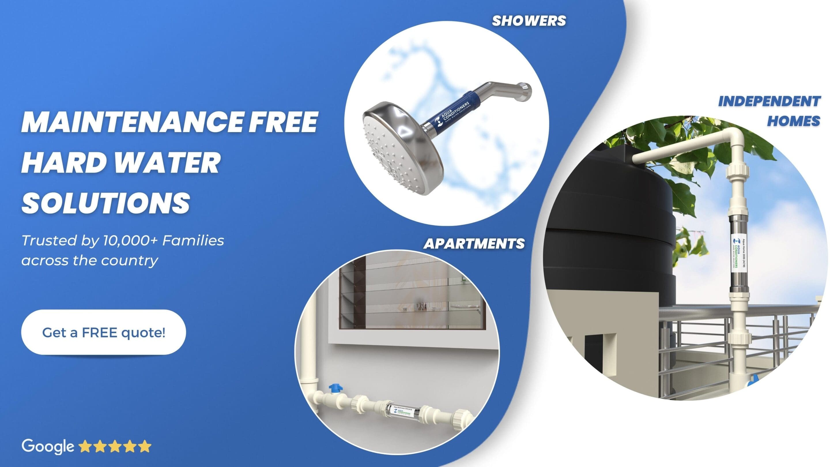 Soft, river-like water from an Aqua Conditioner showerhead